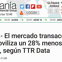 Economa.- El mercado transaccional de Mxico moviliza un 28% menos de capital hasta julio, segn TTR Data